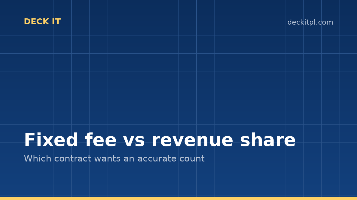 Fixed-fee and revenue-share parking contracts compared on reporting incentive